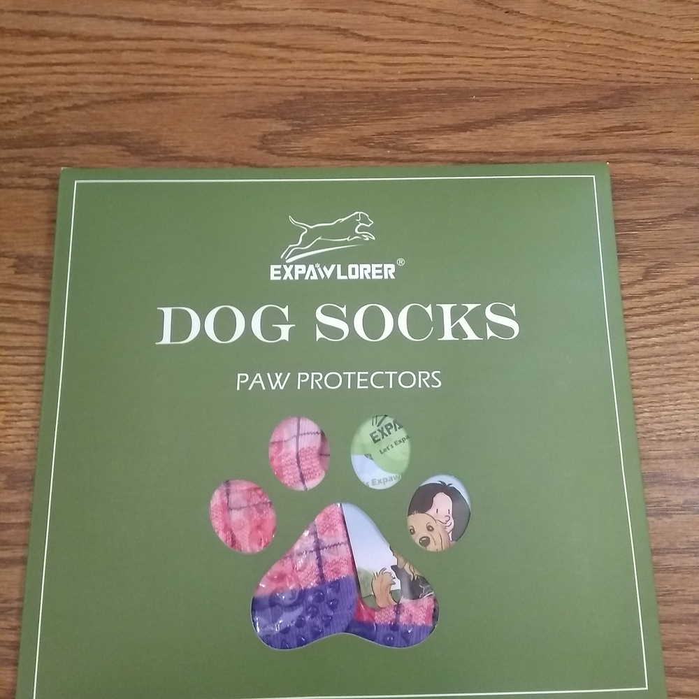 Expawlorer Pink & Purple Dog Socks Paw Protectors